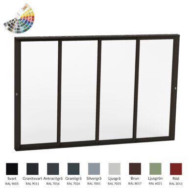 Svart Solid uterumsparti rättvänd 4-delat till uterum