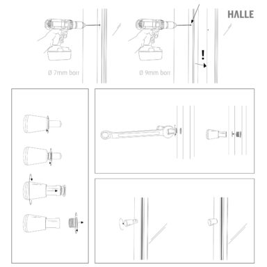 halle uterumssystem montera låsknopp i uterumspartiet