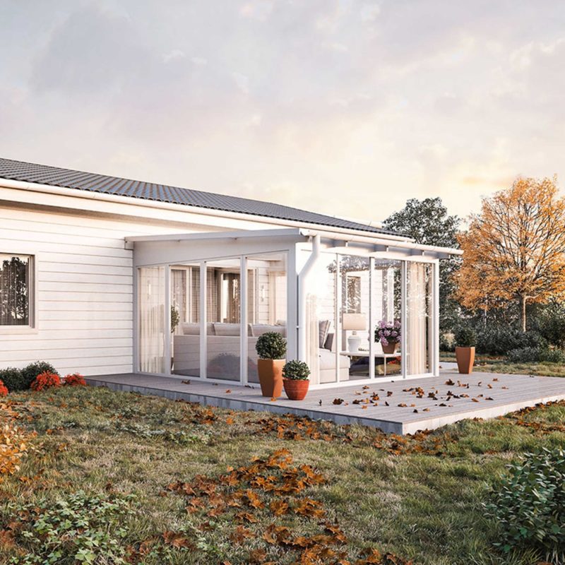 Halle kompletta uterum mertid 15 kvm pulpettak med kanalplasttak