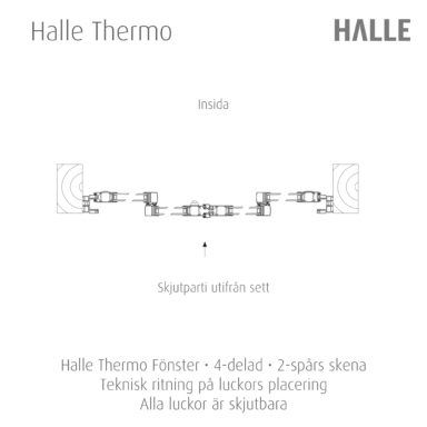 Halle Thermo fönster skjutbar 4 delad