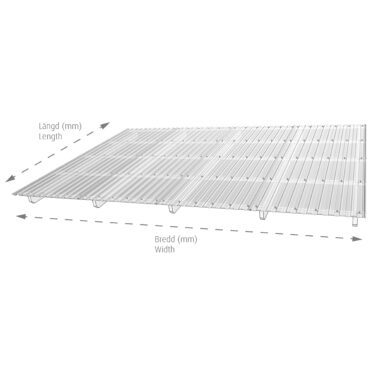 Plasttak bredd och längd