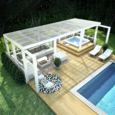 Plasttak till en trivsam uteplats