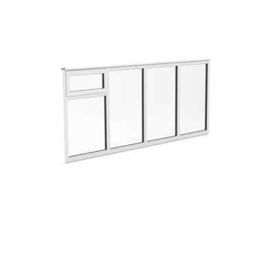 Halle uterumsparti 4 delad i fönsterhöjd med vädringslucka för uterum