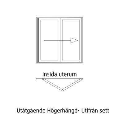Halle vikparti 2 delad ritning Ut Höger