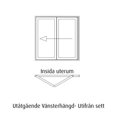 Halle vikparti 2 delad ritning Ut Vänster