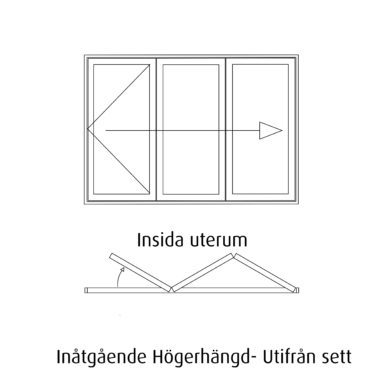 Halle vikparti 3 delad ritning In Höger