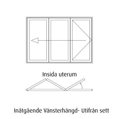 Halle vikparti 3 delad ritning In Vänster