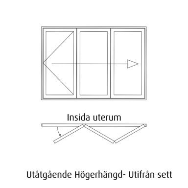 Halle vikparti 3 delad ritning Ut Höger