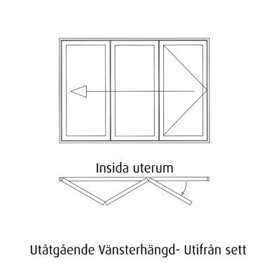 Halle vikparti 2 delad ritning Ut Vänster