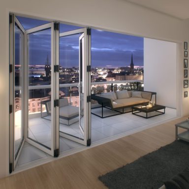 Halle Vikparti som är öppnat ut på mysig terass