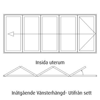 Halle vikparti 5 delad ritning In Vänster