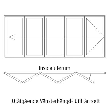 Halle vikparti 5 delad ritning Ut Vänster
