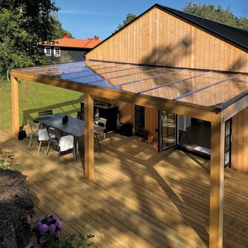 PC-tak är ett genomskinligt plasttak till uterummet