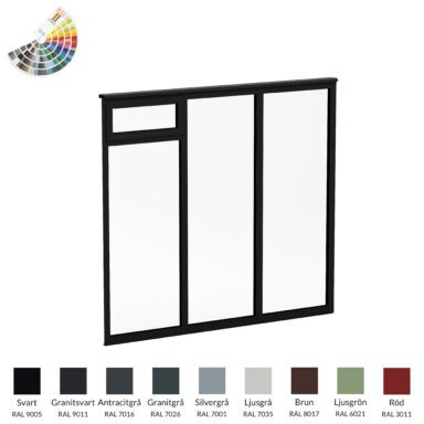 Halle Solid fast uterumsparti RAL 3-del vädringslucka