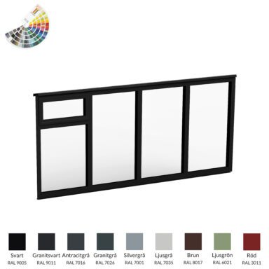 Halle Solid fast uterumsparti RAL 4-del vädringslucka fönster