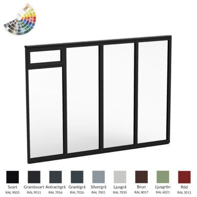 Halle Solid fast uterumsparti RAL 4-del vädringslucka