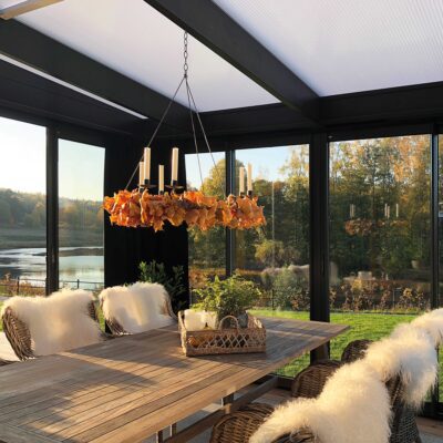 kanalplasttak till uterum med svarta uterumspartier