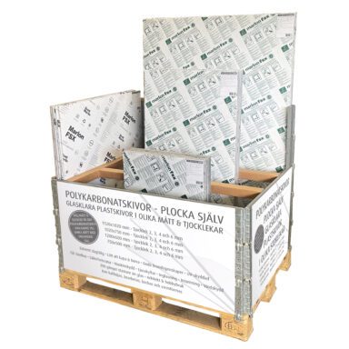 Polykarbonat pall för butik
