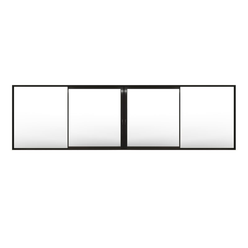 Halle Sapa glasparti 2 skjut 2 fast fasadparti öppningsbart mitten 4d