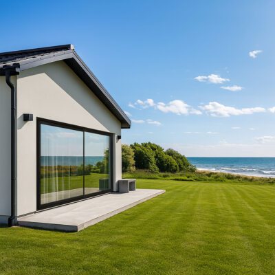 stora glaspartier i husfasad från halle och sapa